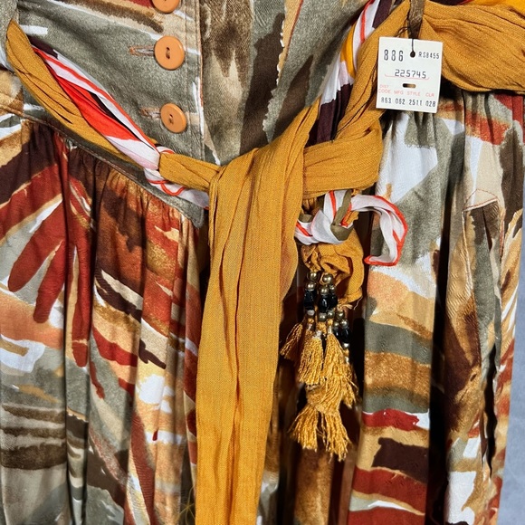 ESCADA VINTAGE 90s Boho Tropical Corset Maxi Skirt Sz 34/ Small - Picture 5 of 9